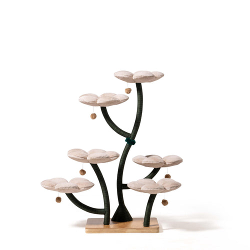 Maruvis Beige Blossom kedi ağacı jüt tırmalama direktleri entegre