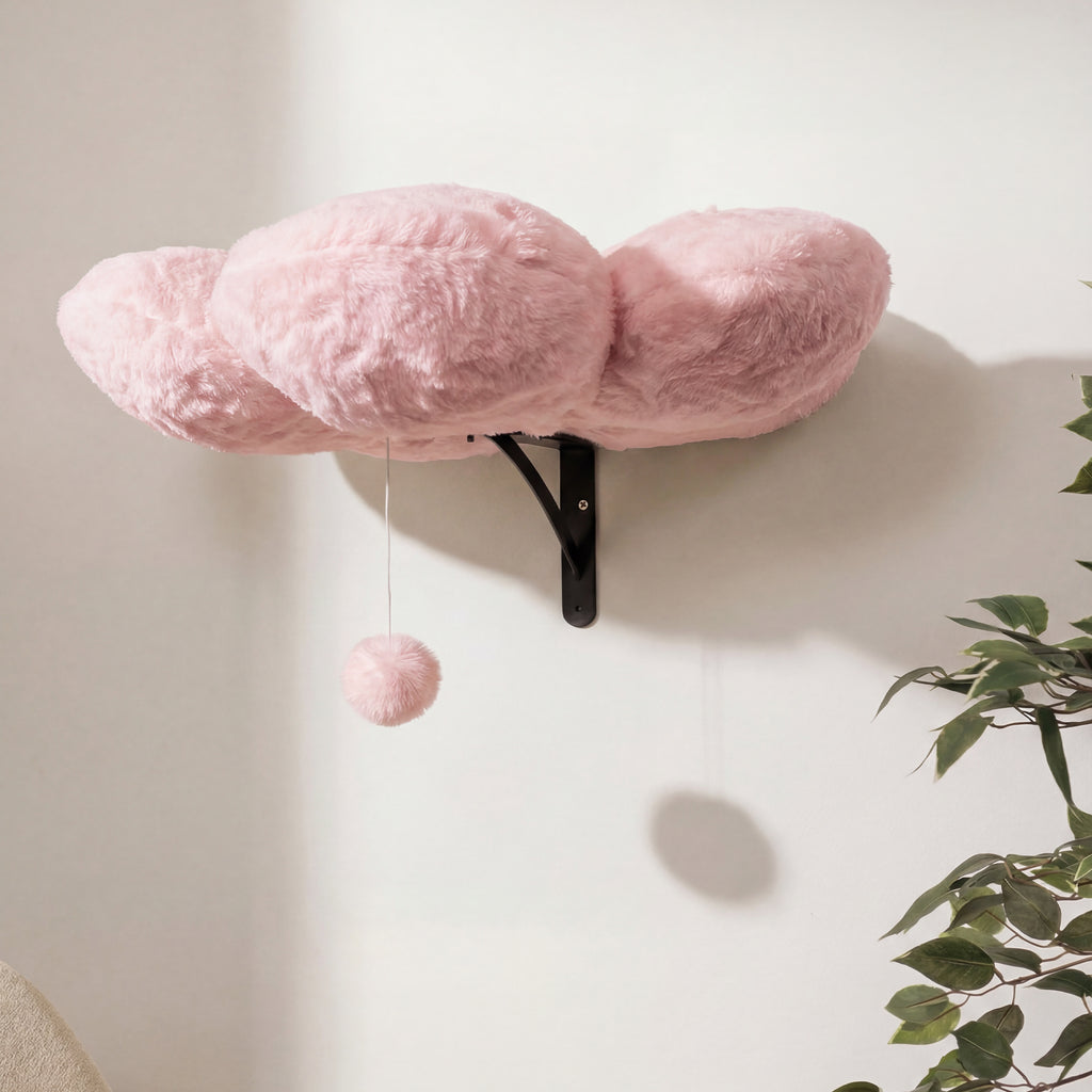 PurrWall açık pembe renk seçeneği duvara monte kedi yatağı