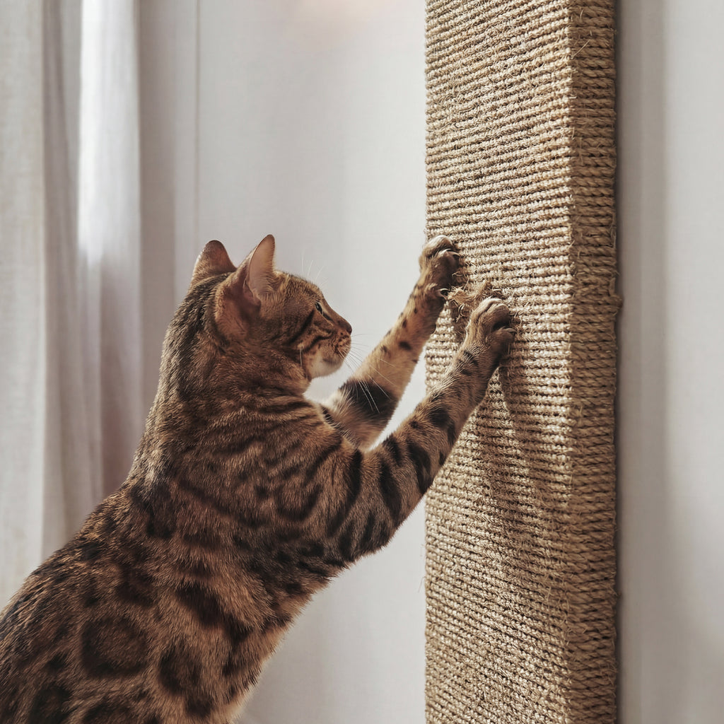 PurrPanel kedi tırmalama tahtası kullanım ve montaj görseli