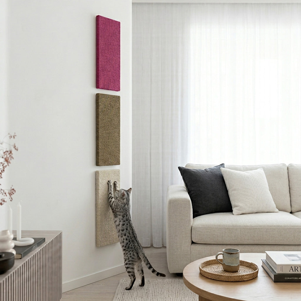 PurrPanel doğal jüt tırmalama yüzeyi yakın çekim detayı