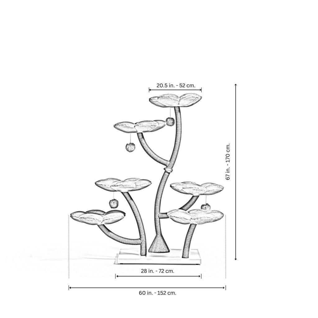 yumusak pelus kaplamali cok katli kedi evi

